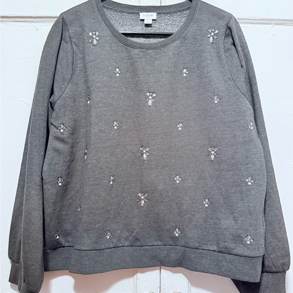 J. Crew Puff-sleeve sweatshirt with embellishments